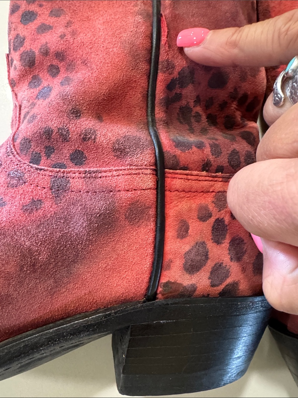 Lucchese Red Leopard-size 7 1/2 C - Picture 8 of 8